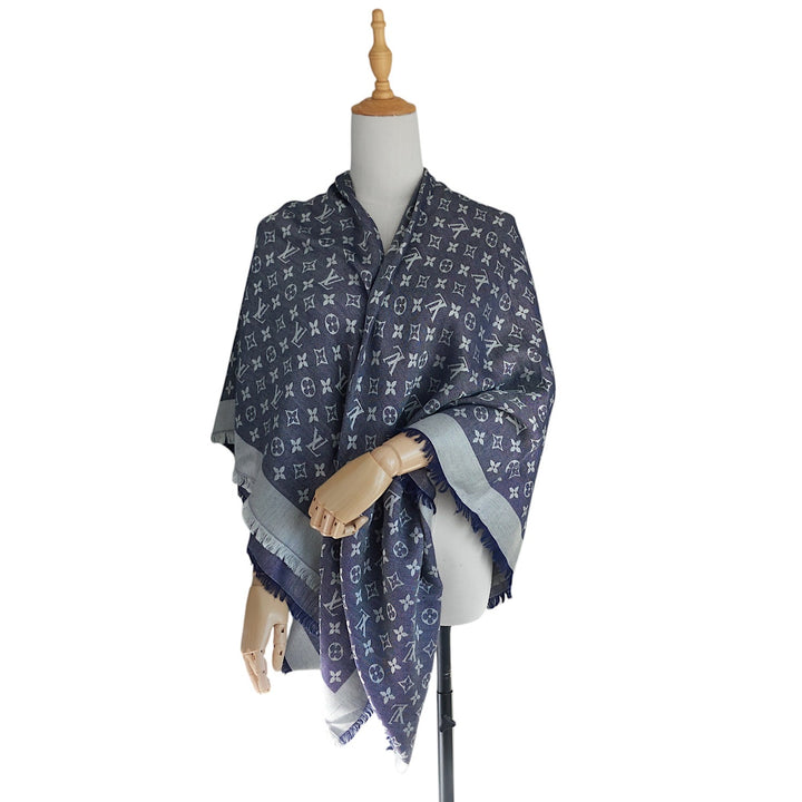 Monogram Denim Jacquard Shawl