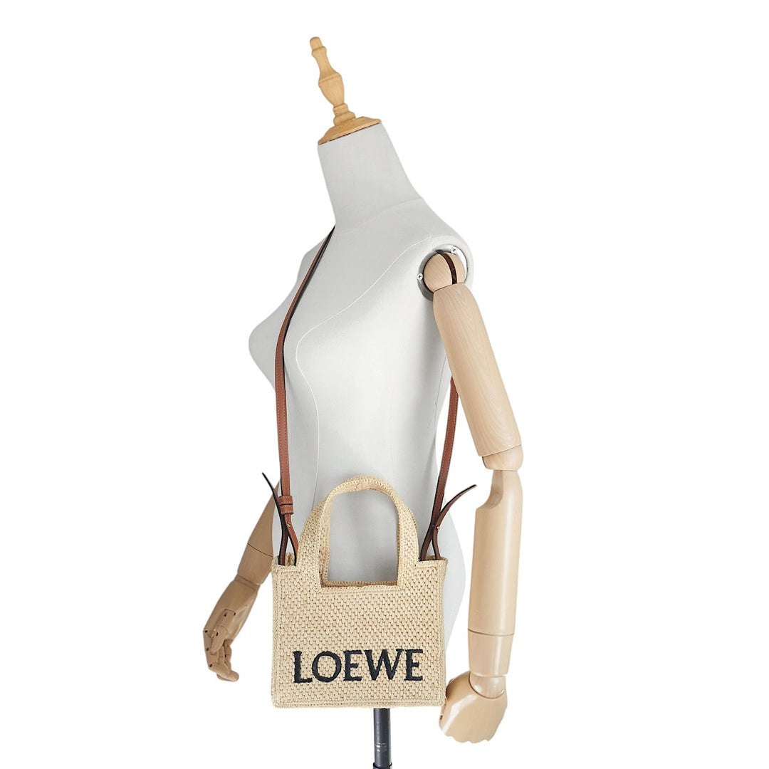 Loewe X Paula's Ibiza Small Raffia Font Tote Bag