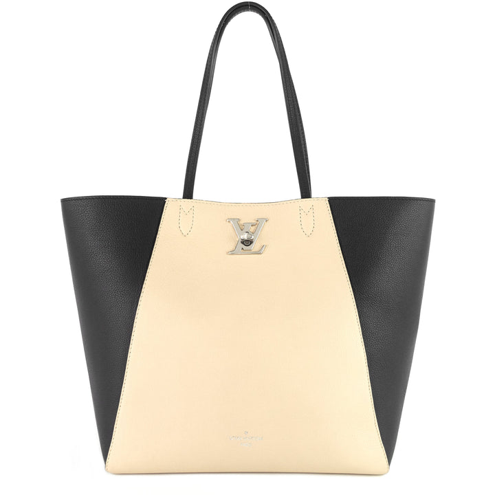 lockme cabas calfskin leather tote bag