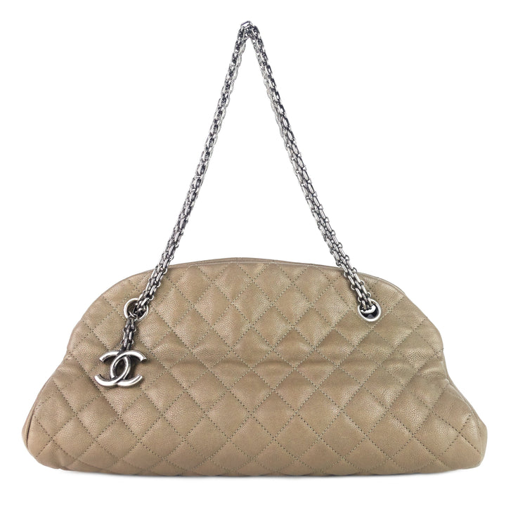 just mademoiselle medium caviar leather bowler bag