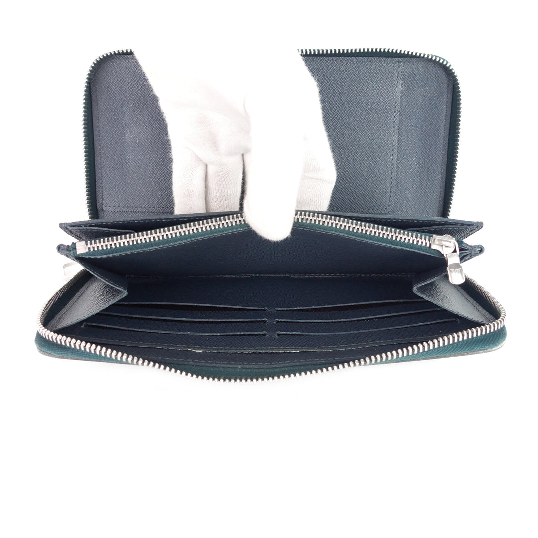 zippy navy blue epi leather organizer wallet
