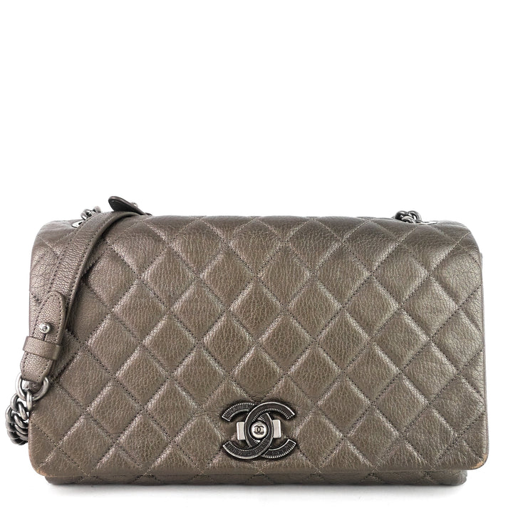 city rock large goatskin flap bag