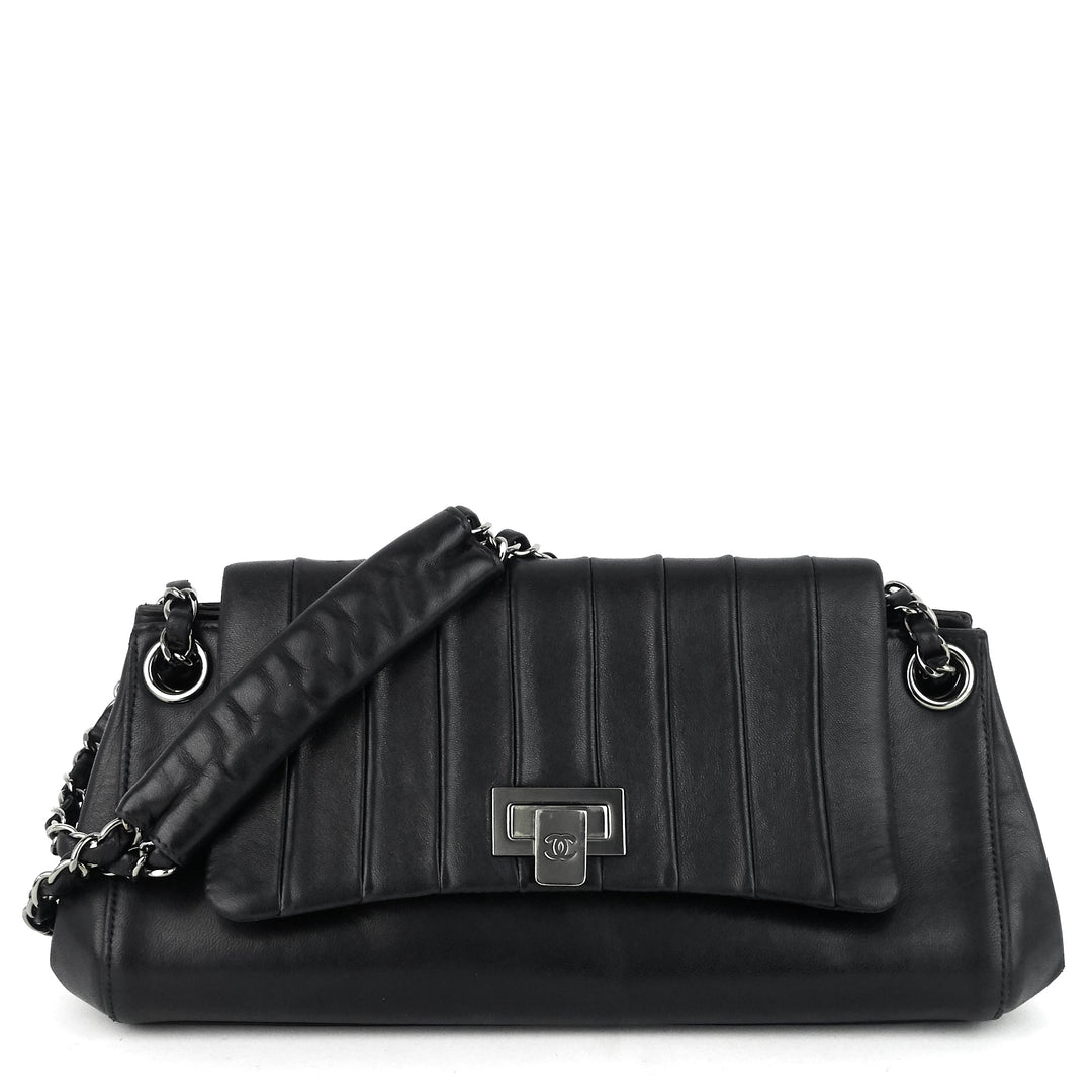 lambskin leather fliplock shoulder bag