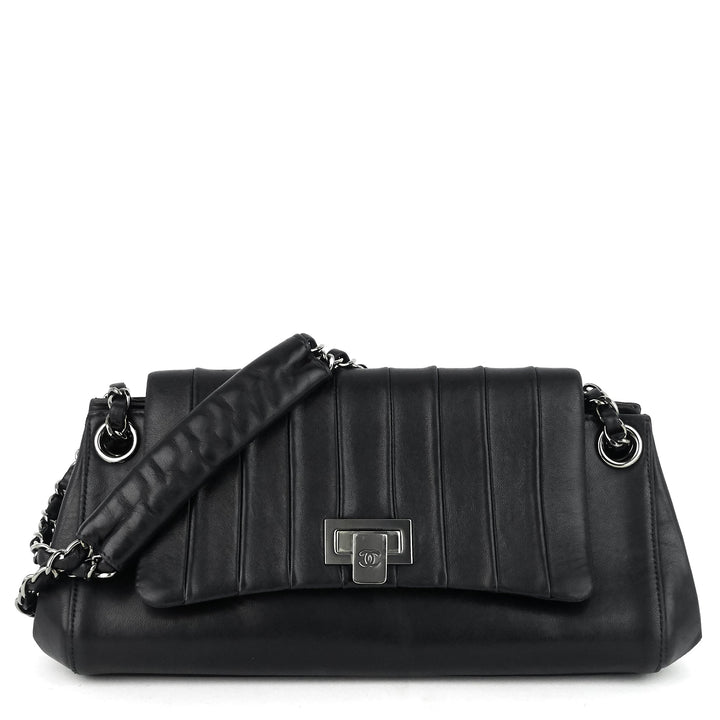lambskin leather fliplock shoulder bag
