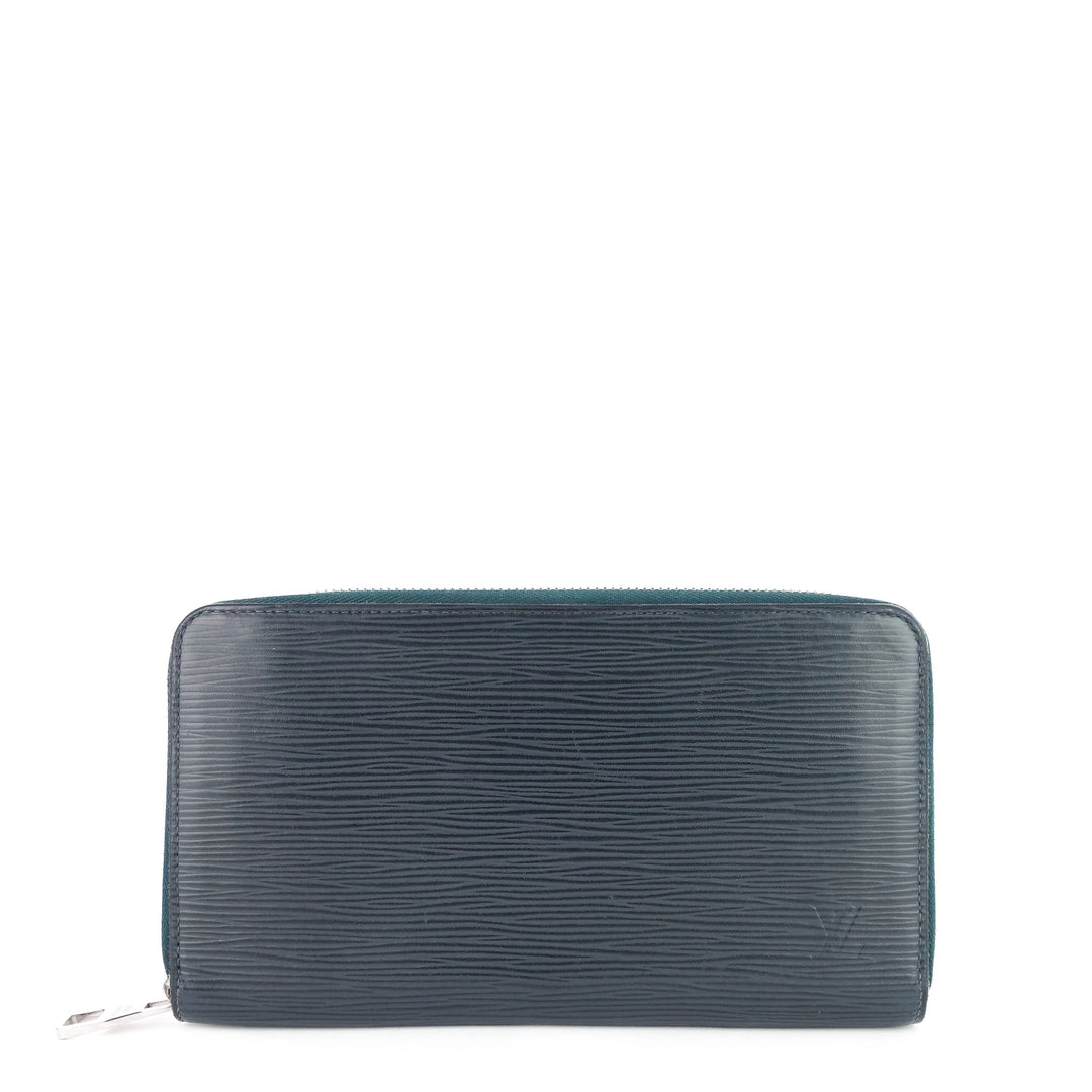 zippy navy blue epi leather organizer wallet