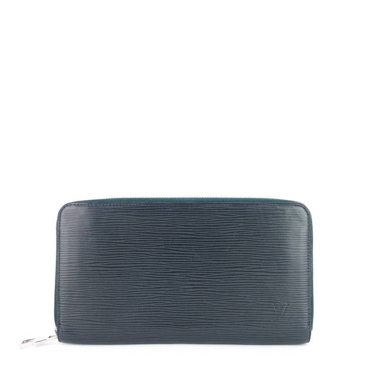 zippy navy blue epi leather organizer wallet