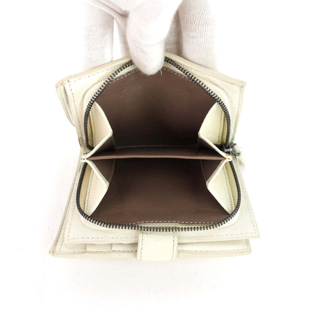 intrecciato nappa leather french flap wallet