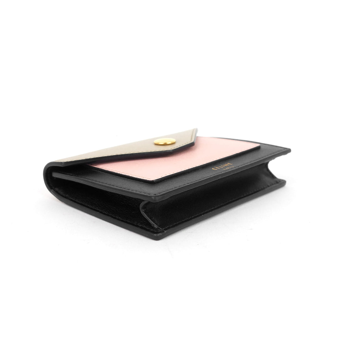 pocket tricolour calfskin card holder