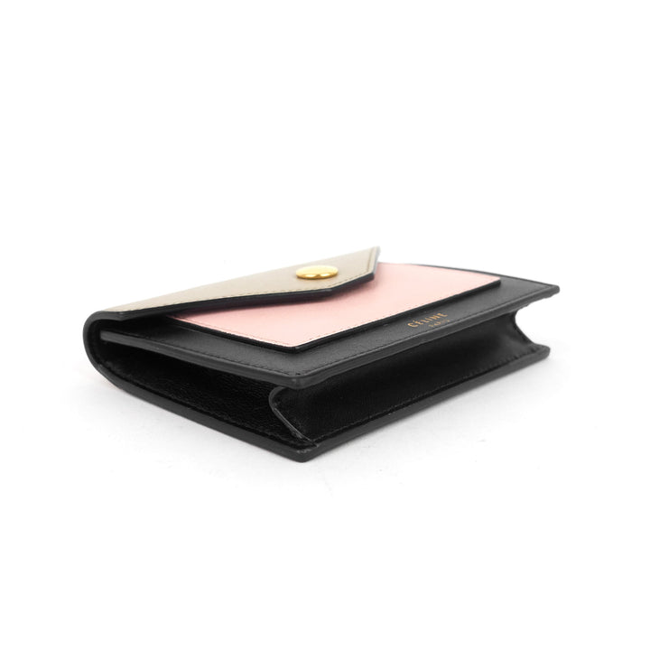 pocket tricolour calfskin card holder