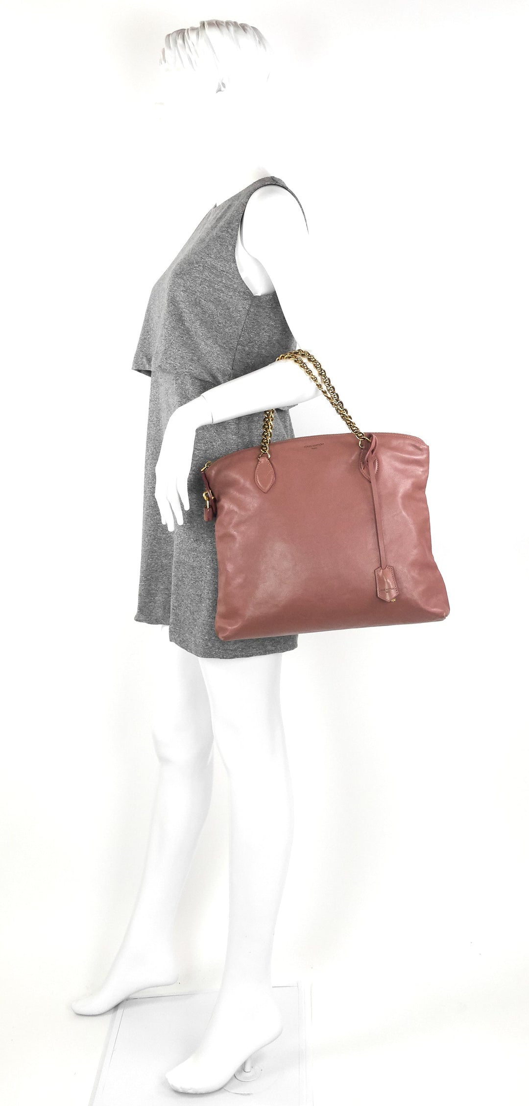 cuir boudoir lockit leather chain tote bag