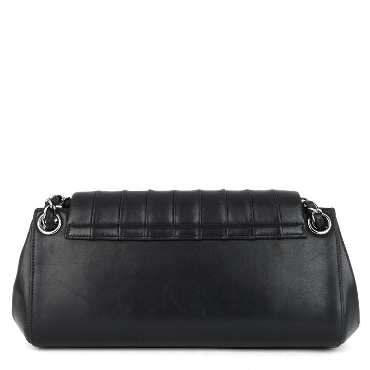 lambskin leather fliplock shoulder bag