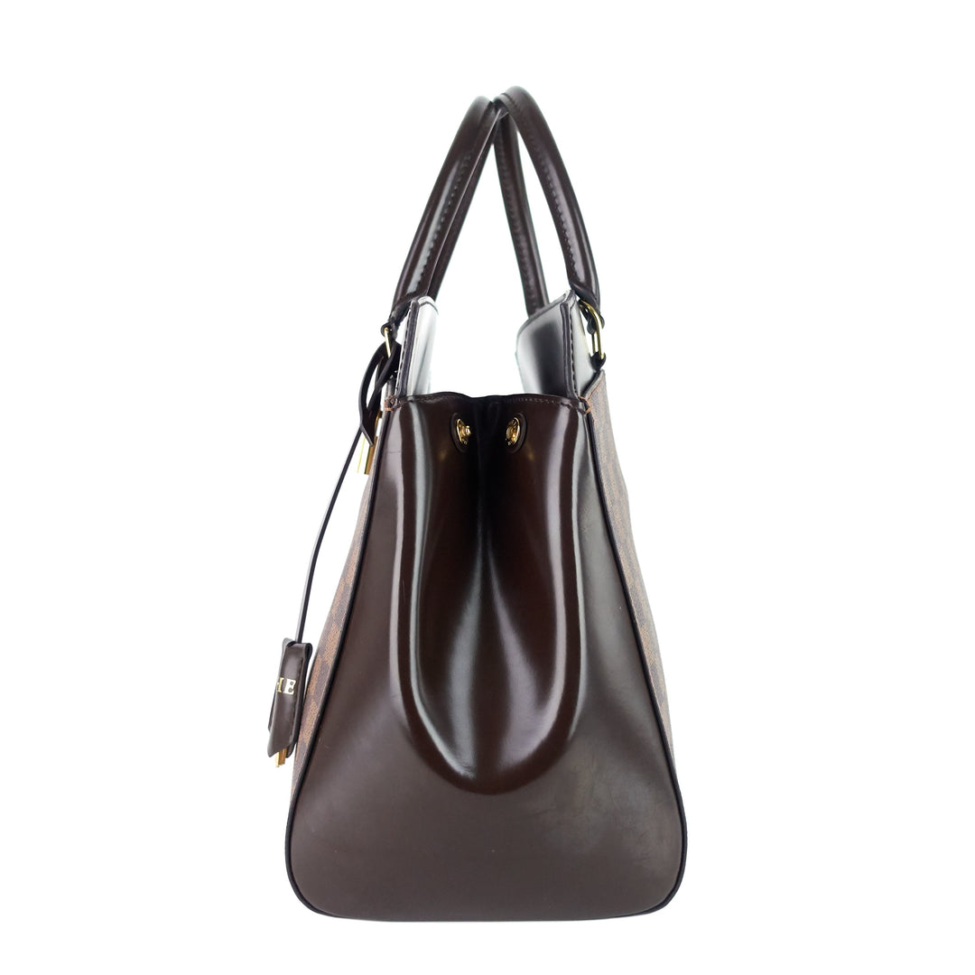 rivoli mm damier ebene canvas tote bag