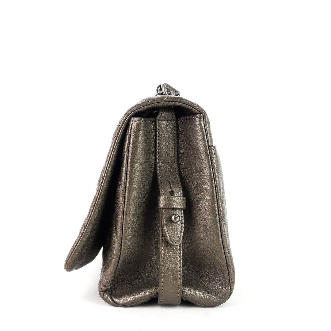 city rock large goatskin flap bag