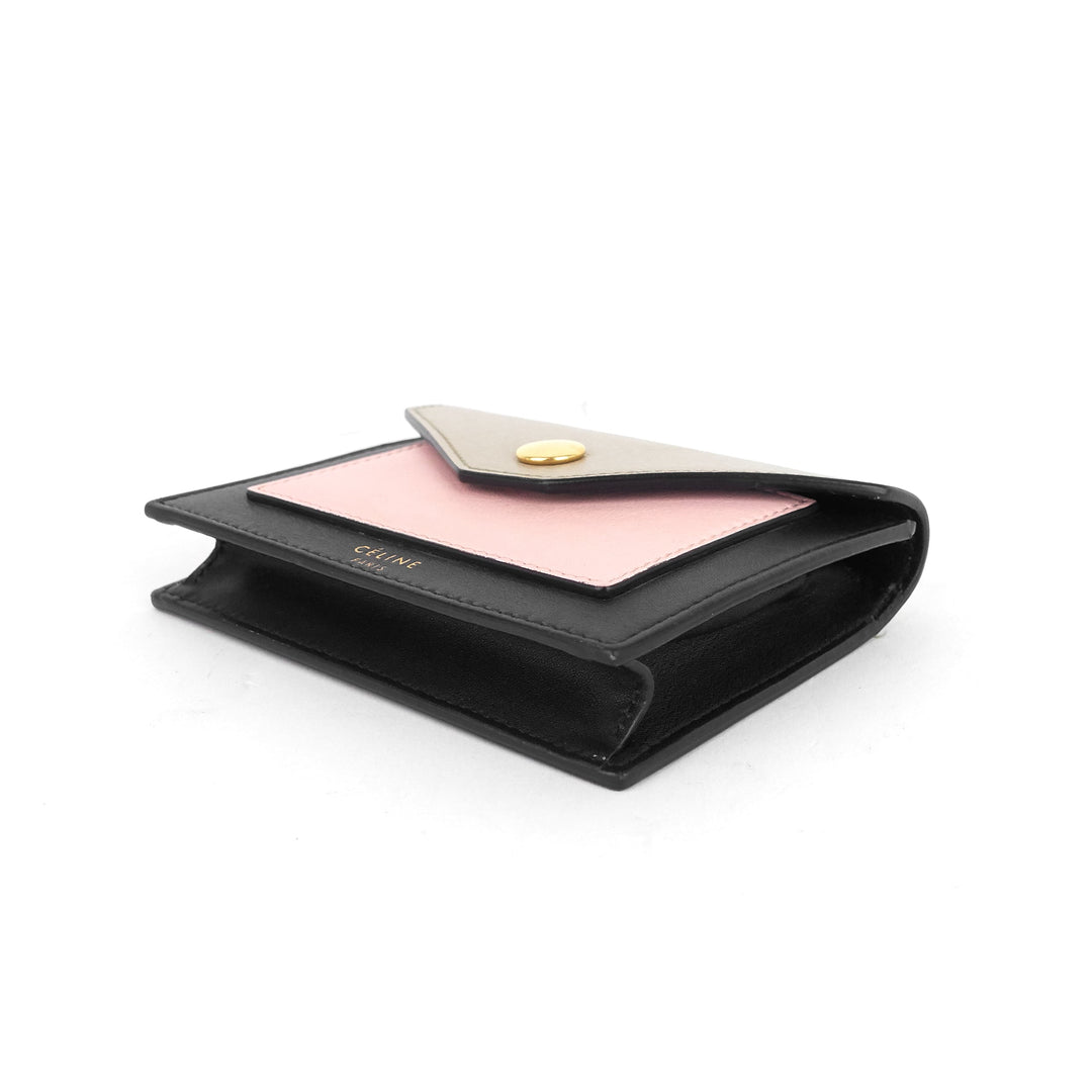 pocket tricolour calfskin card holder