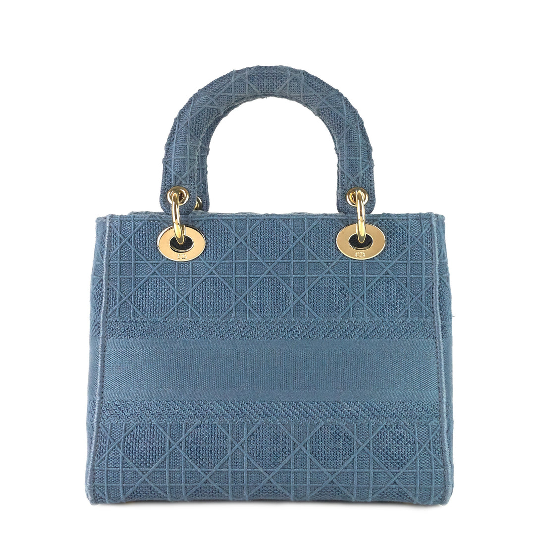 lady d-lite medium embroidered cannage bag