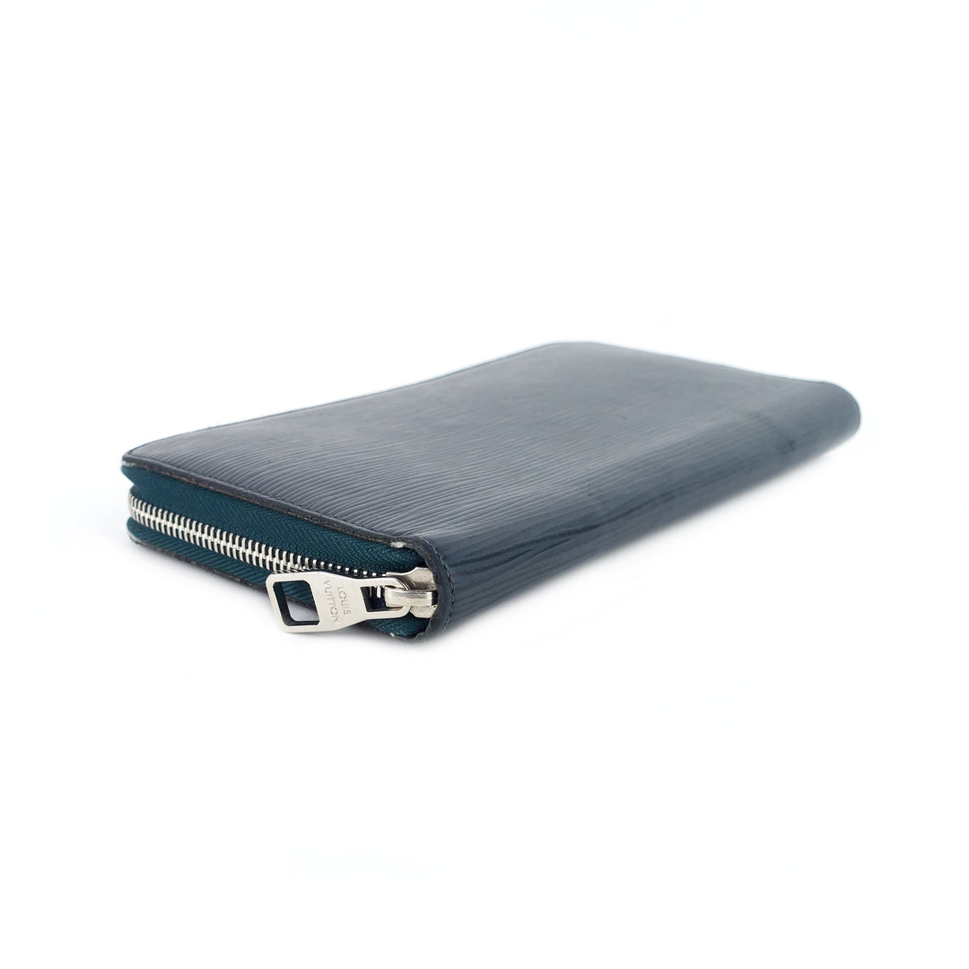 zippy navy blue epi leather organizer wallet