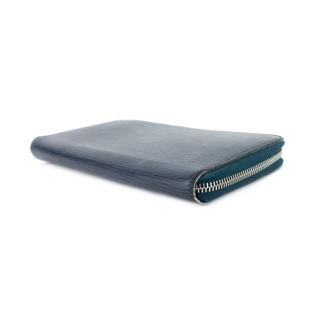zippy navy blue epi leather organizer wallet