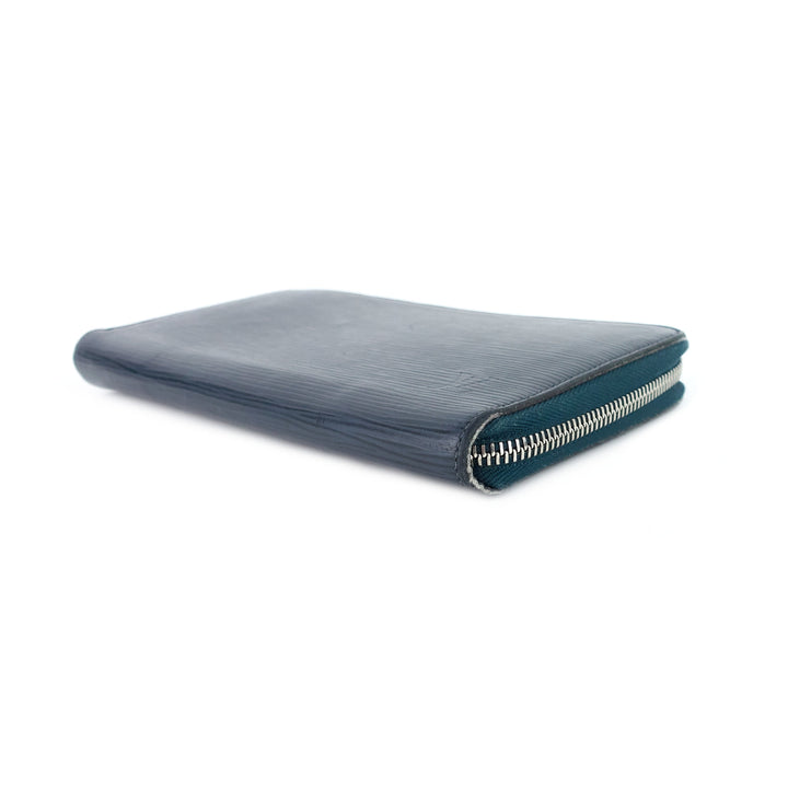 zippy navy blue epi leather organizer wallet