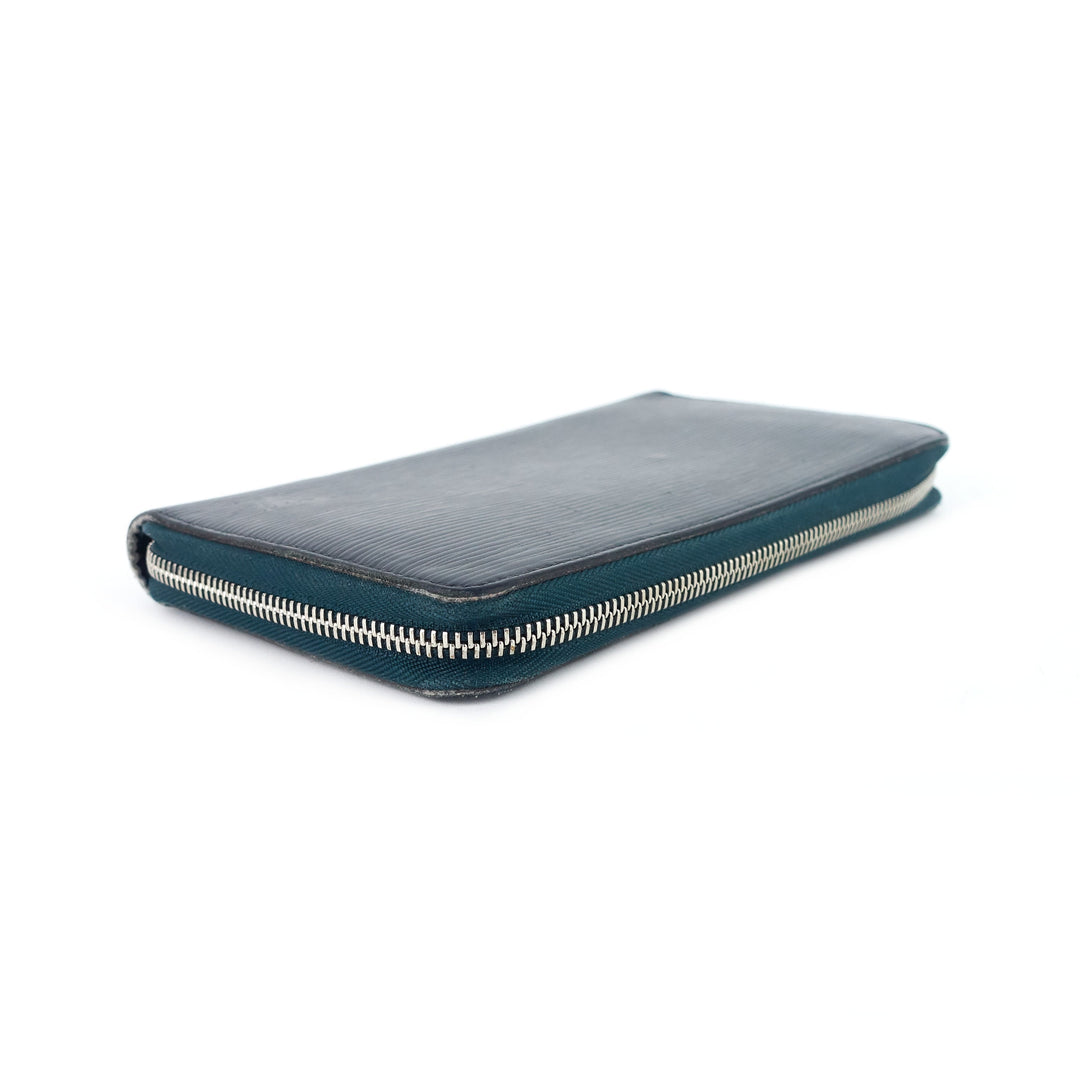zippy navy blue epi leather organizer wallet