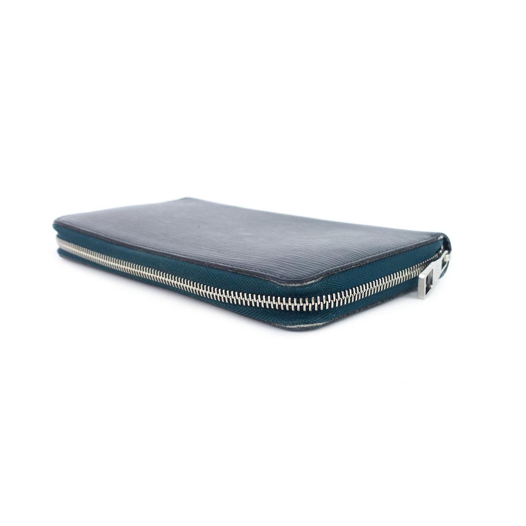 zippy navy blue epi leather organizer wallet