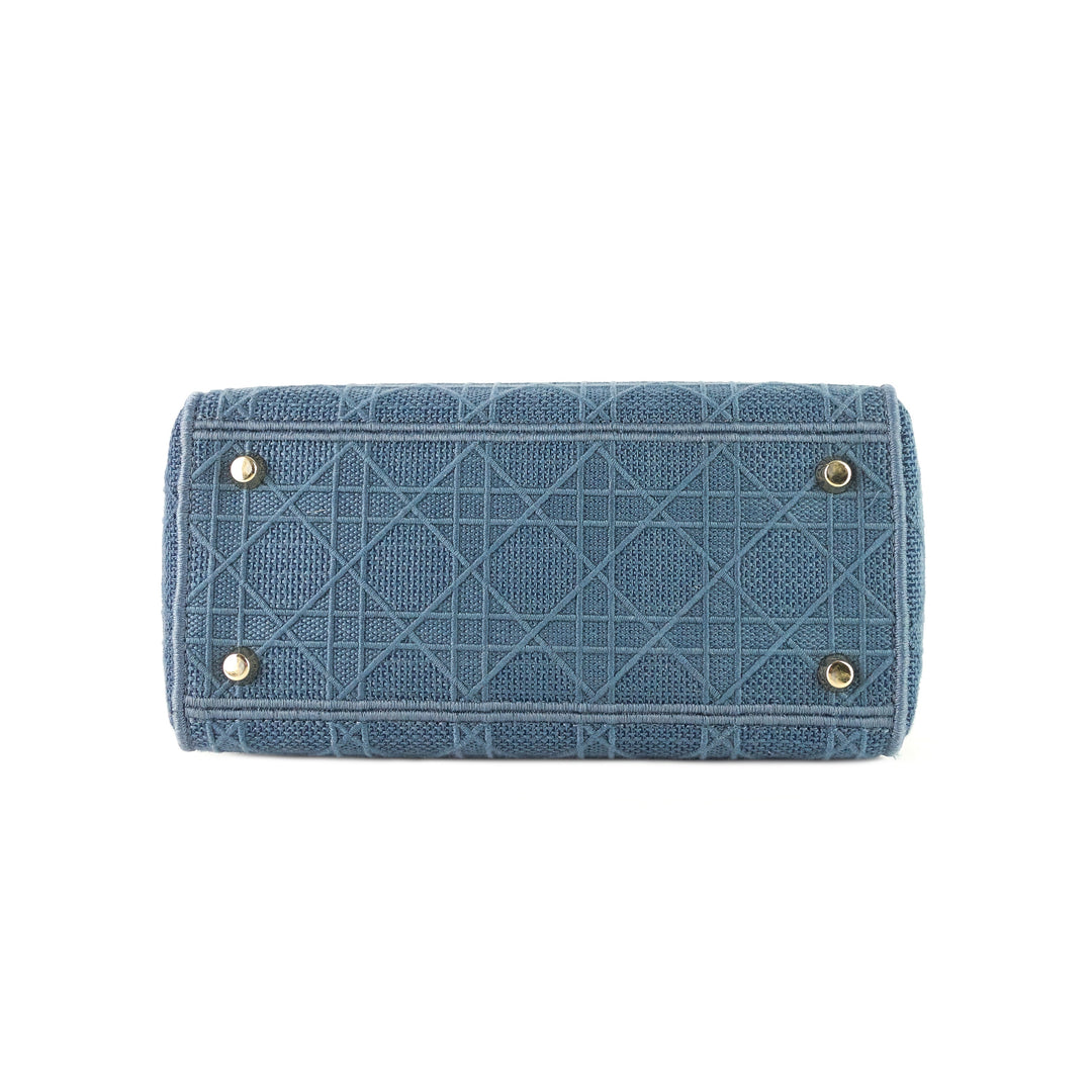 lady d-lite medium embroidered cannage bag