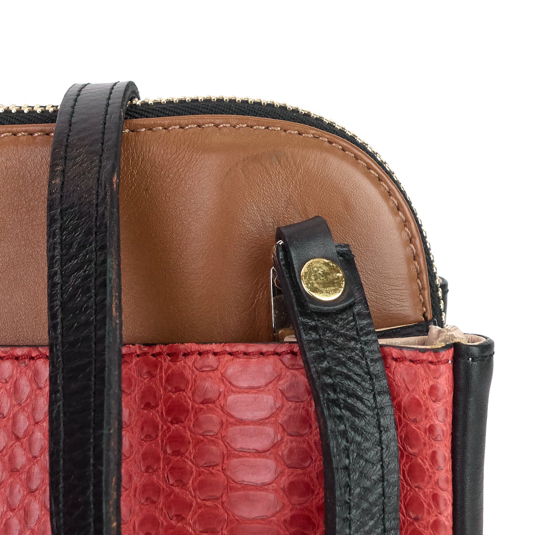 lucy python and calf leather bag