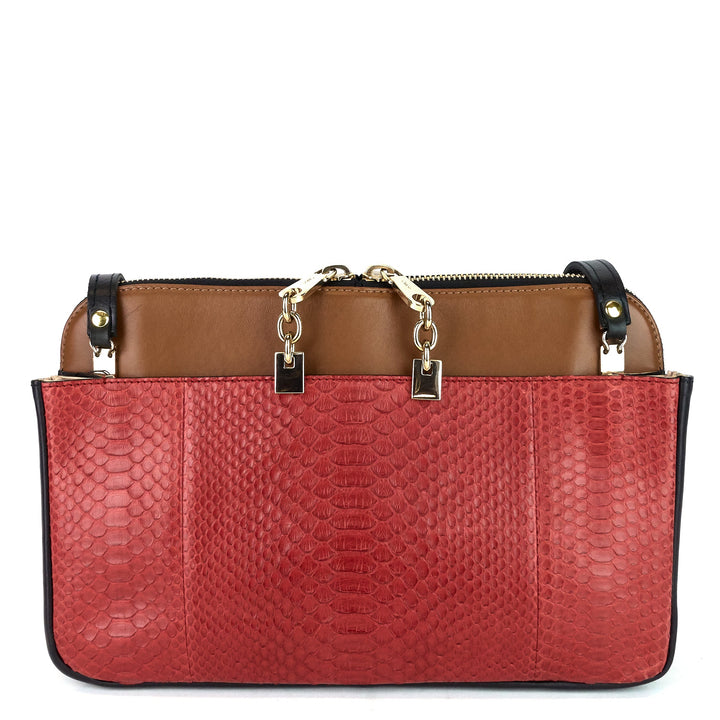 lucy python and calf leather bag