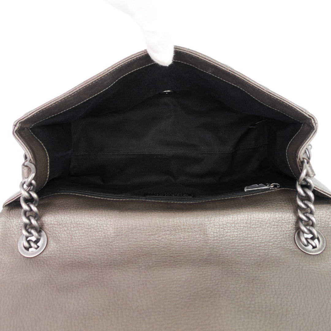 city rock large goatskin flap bag
