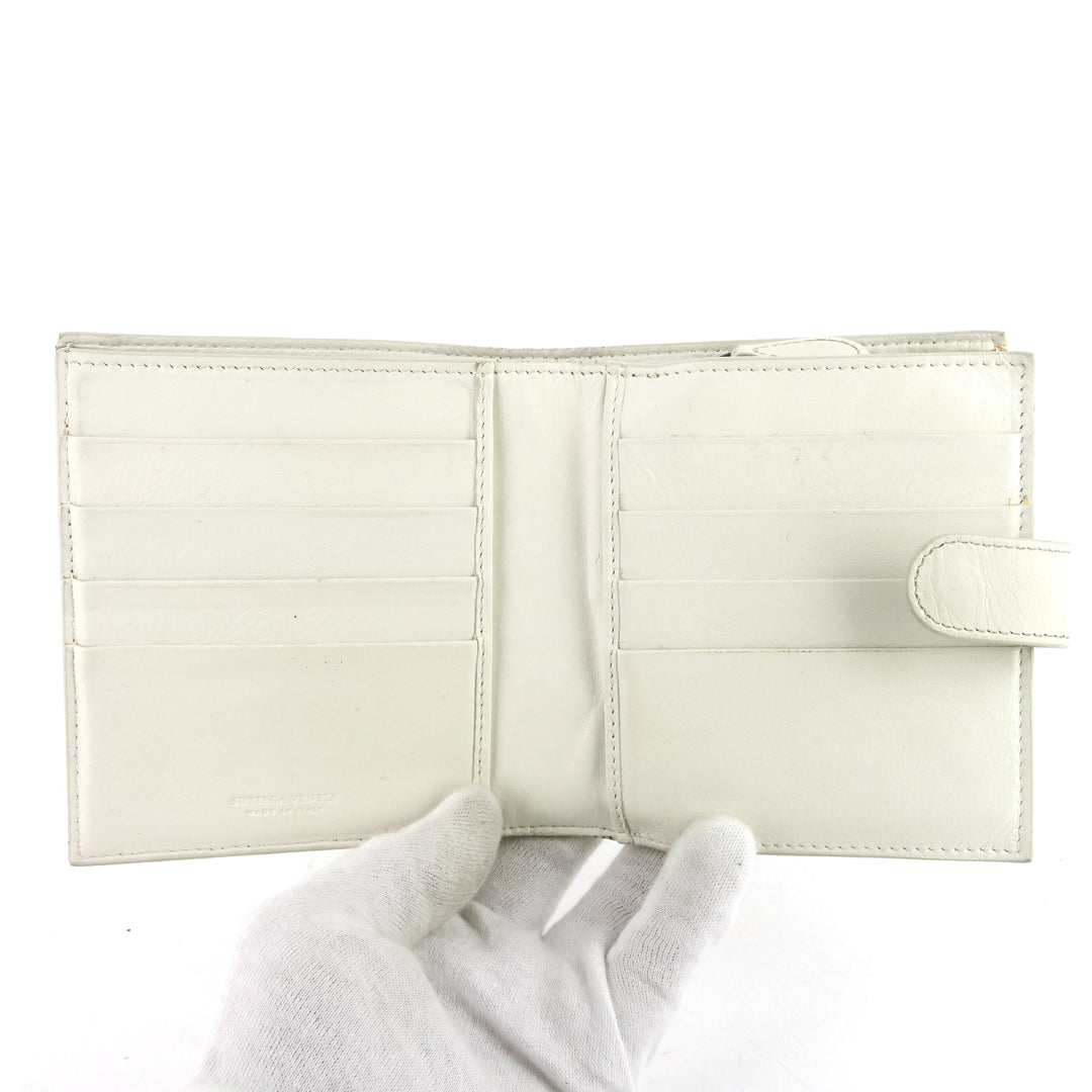 intrecciato nappa leather french flap wallet