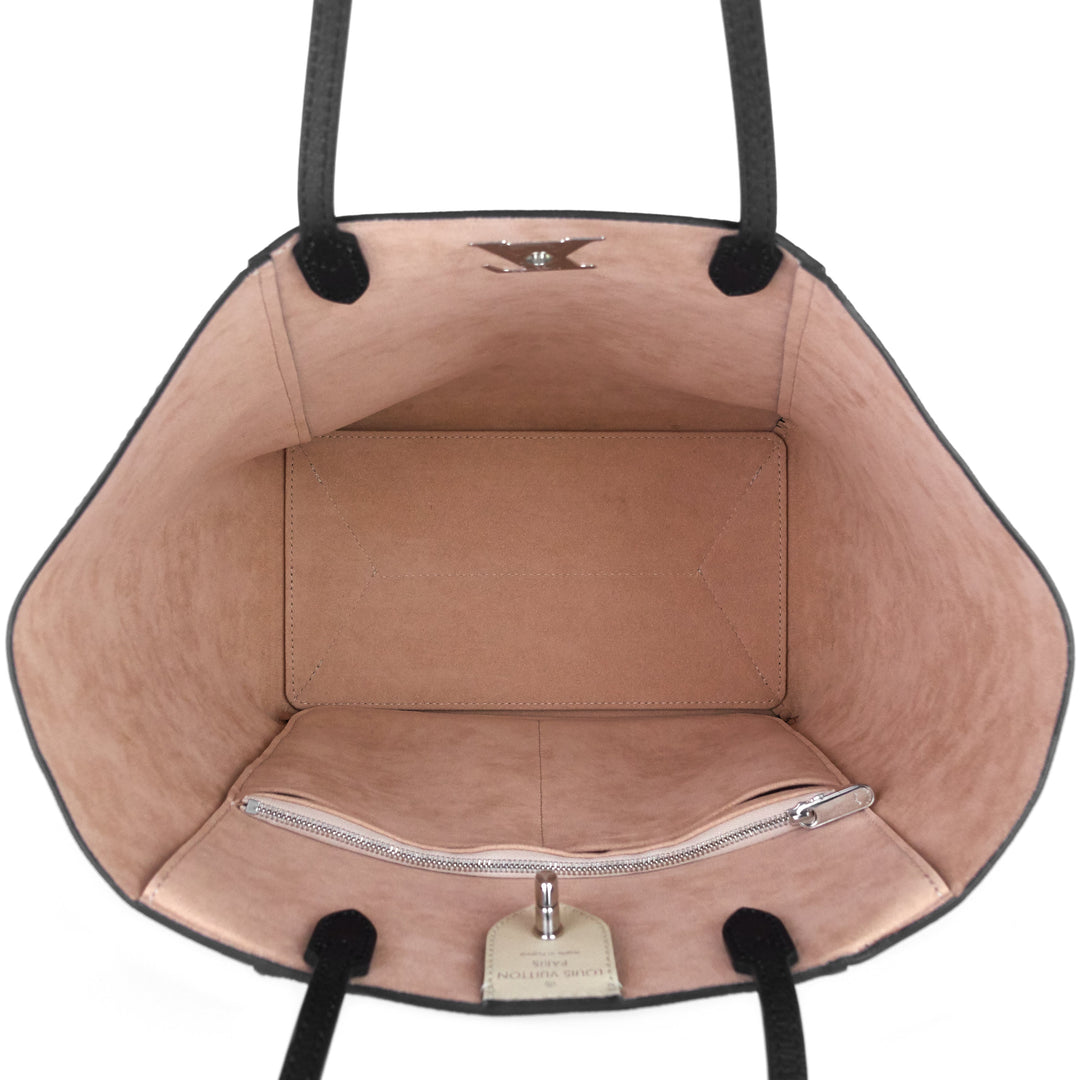 lockme cabas calfskin leather tote bag
