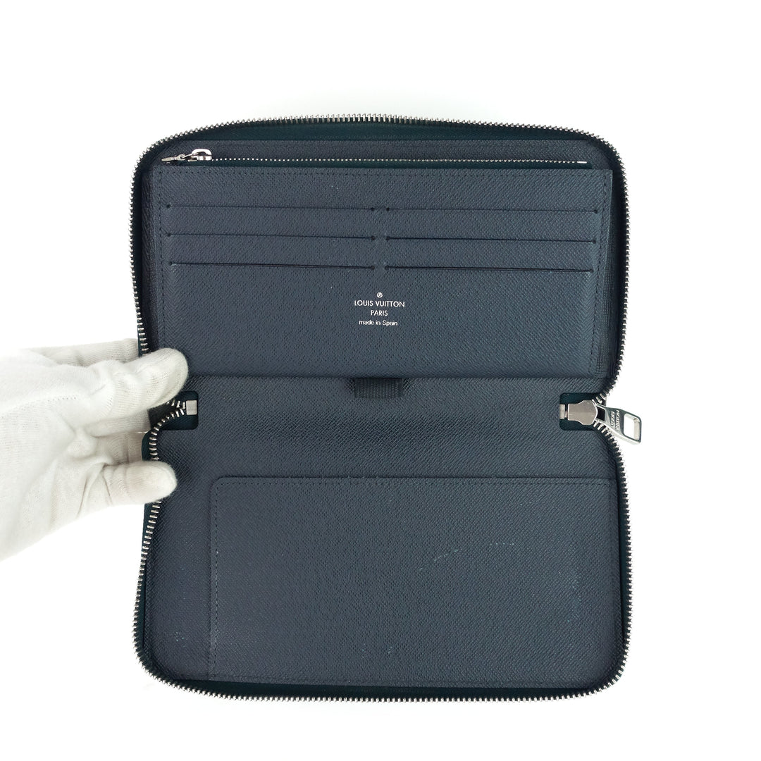 zippy navy blue epi leather organizer wallet