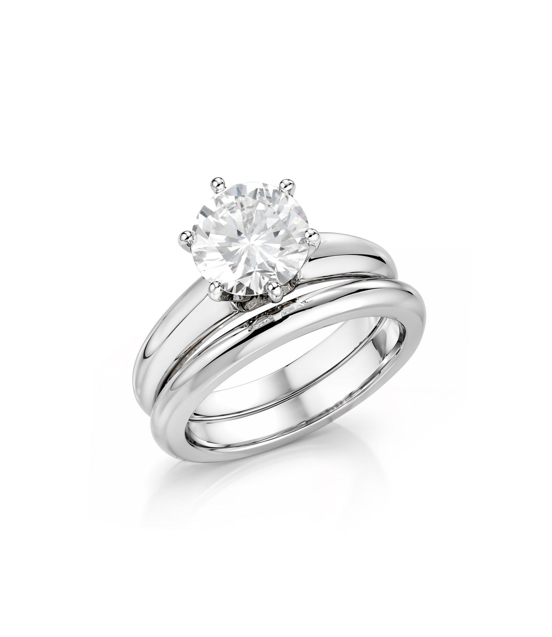 Platinum Estate Diamond Ring & Band