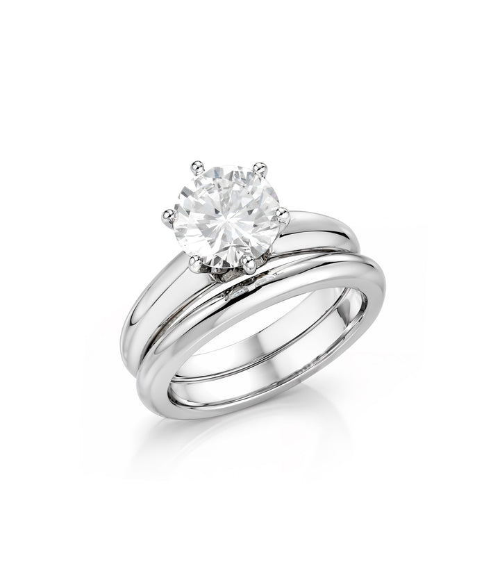 Platinum Estate Diamond Ring & Band