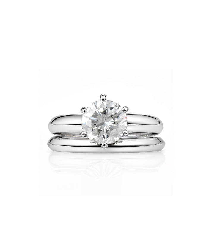 Platinum Estate Diamond Ring & Band