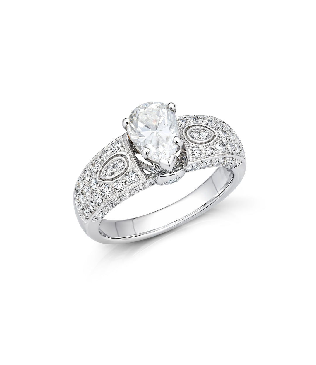 Platinum Estate Pear Shape Diamond Ring