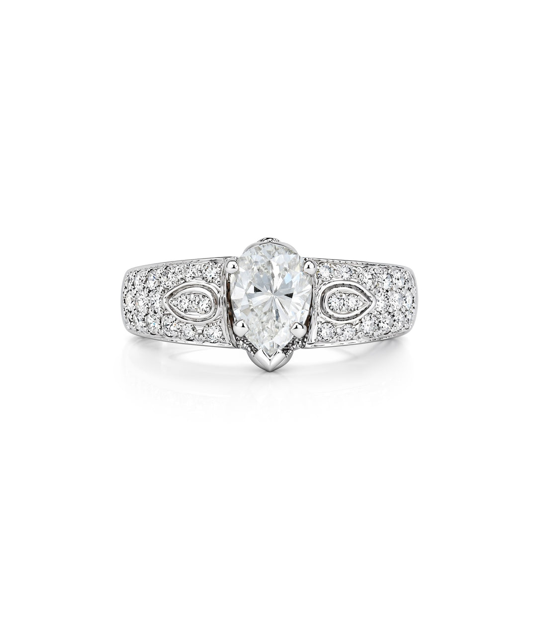 Platinum Estate Pear Shape Diamond Ring