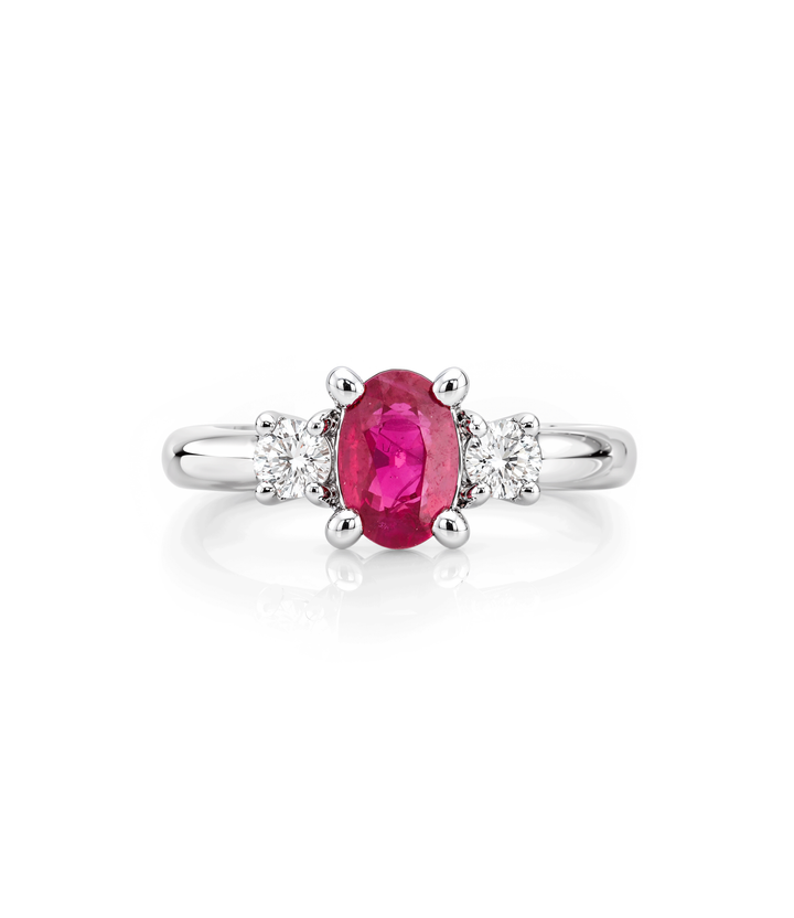 Platinum Ruby and Diamond Ring