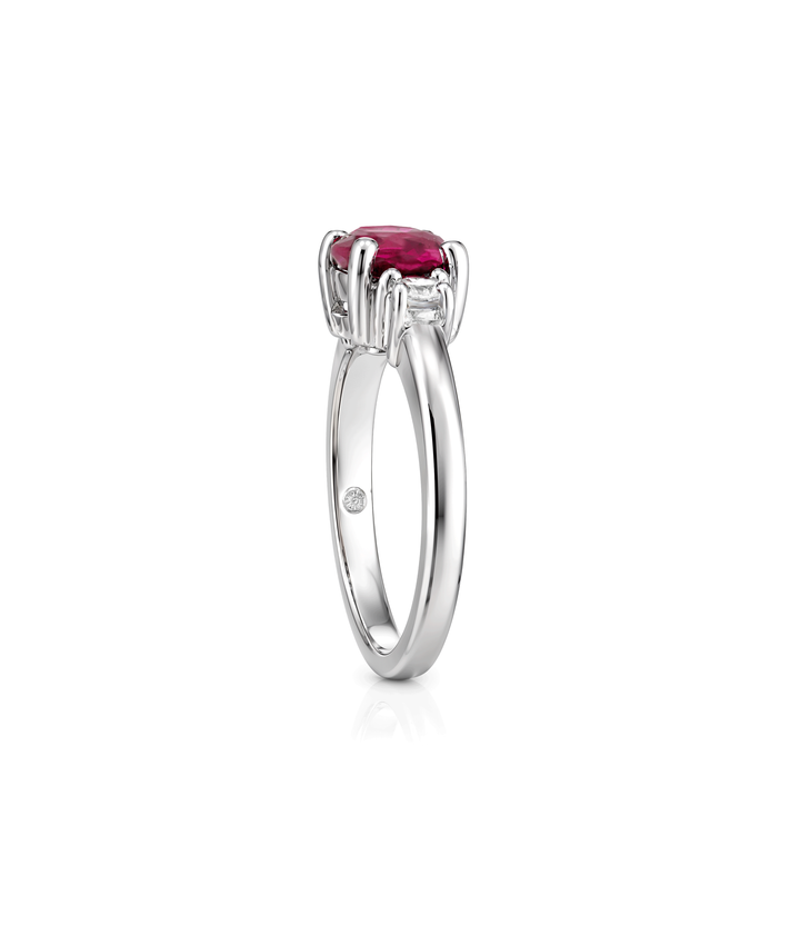 Platinum Ruby and Diamond Ring