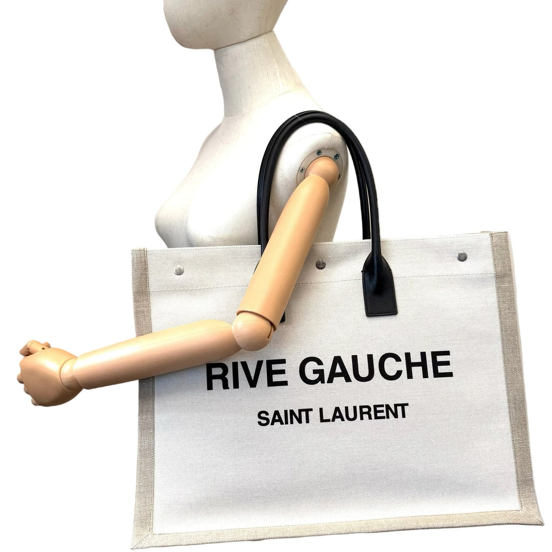 Saint Laurent Rive Gauche Canvas Tote Bag
