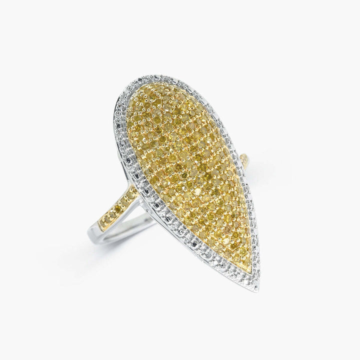 Sterling Silver Yellow Diamond Ring