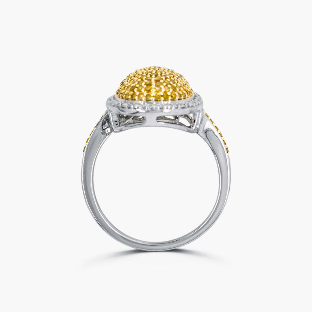 Sterling Silver Yellow Diamond Ring