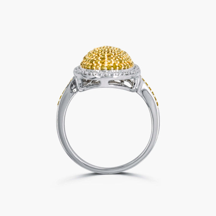Sterling Silver Yellow Diamond Ring