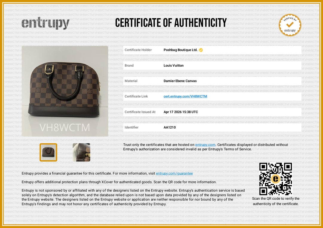 Alma BB Damier Ebene Canvas Handbag