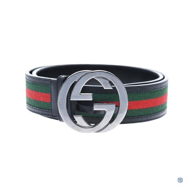Web Belt with Interlocking GG Logo