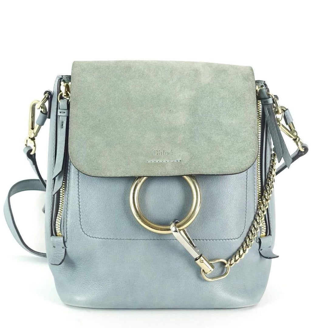 faye medium suede and calf leather backpack