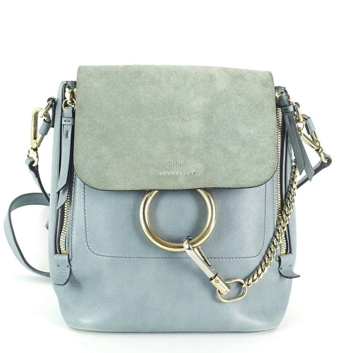 faye medium suede and calf leather backpack