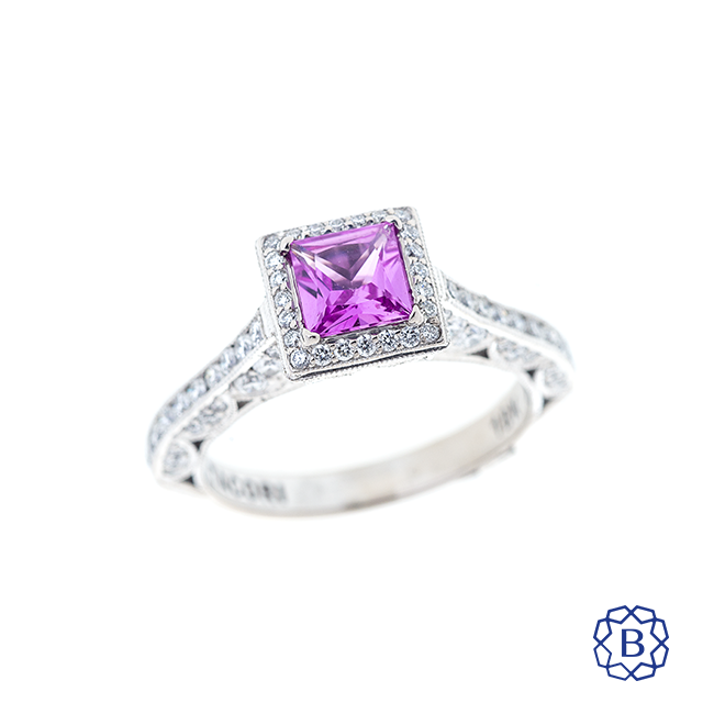 A. Tacori 18kt Pink Sapphire Diamond Ring
