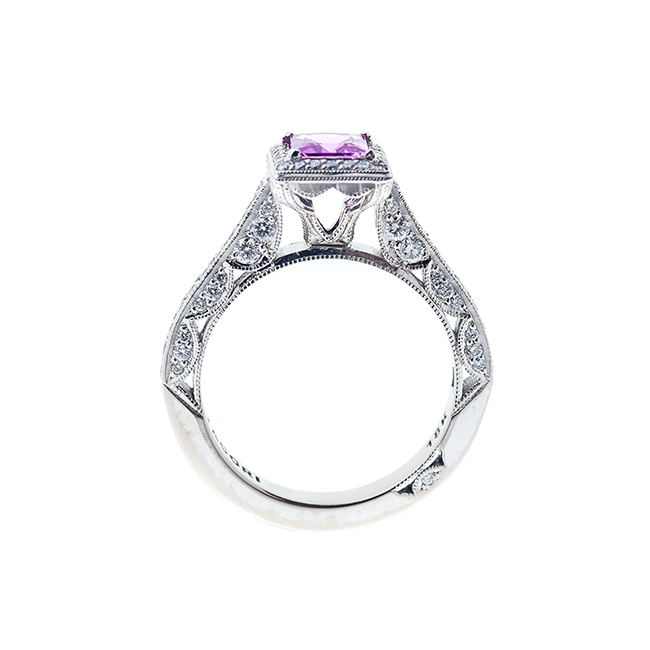 A. Tacori 18kt Pink Sapphire Diamond Ring