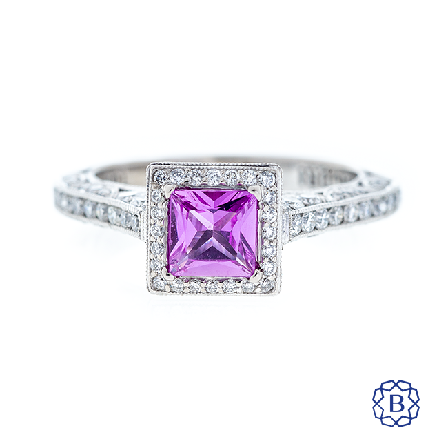 A. Tacori 18kt Pink Sapphire Diamond Ring