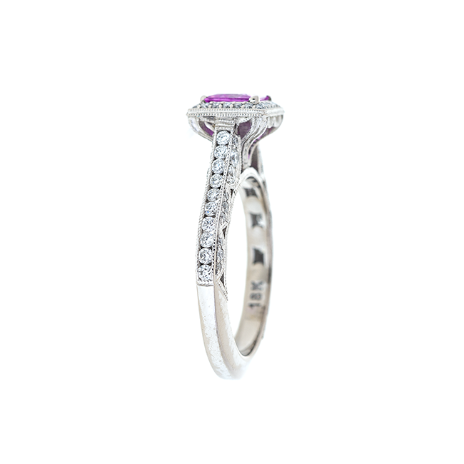 A. Tacori 18kt Pink Sapphire Diamond Ring